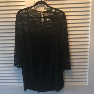 NWT Torrid Black Lace Inset Blouse